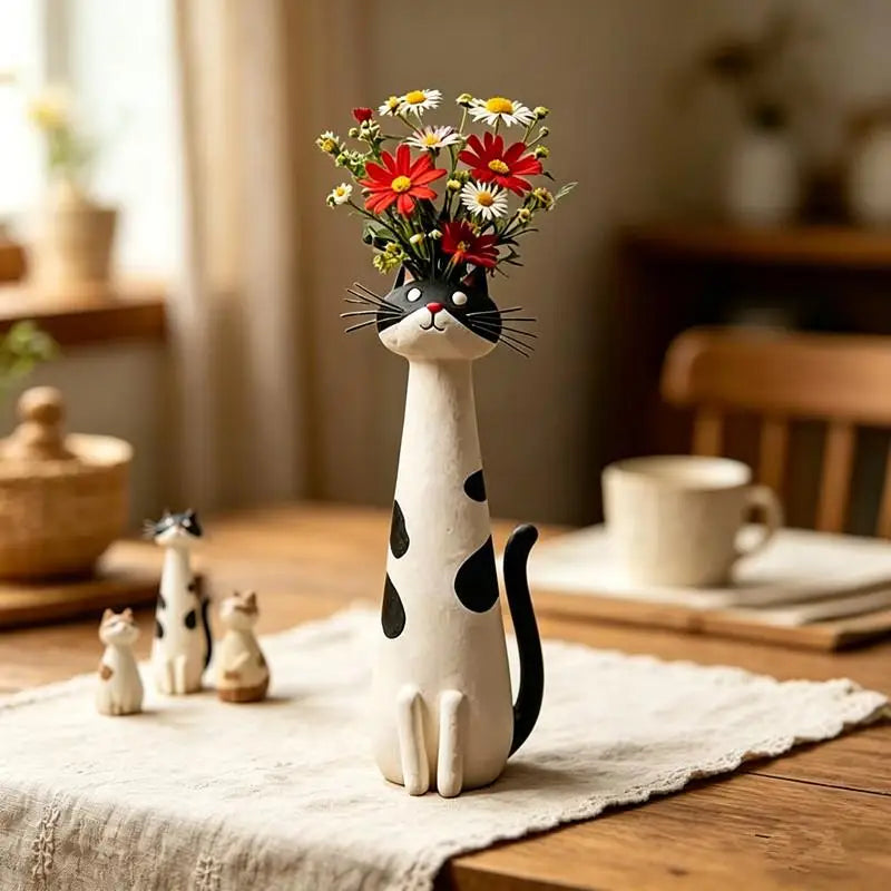 Long Necked Cat Flower Vases