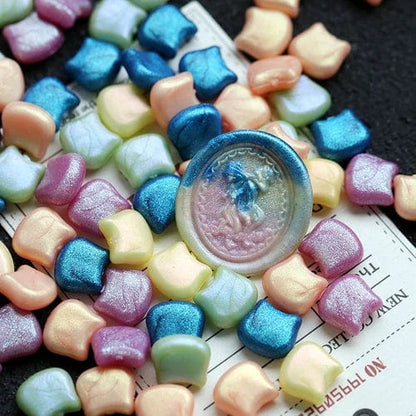 80pcs Glittering Cat Head Wax Beads