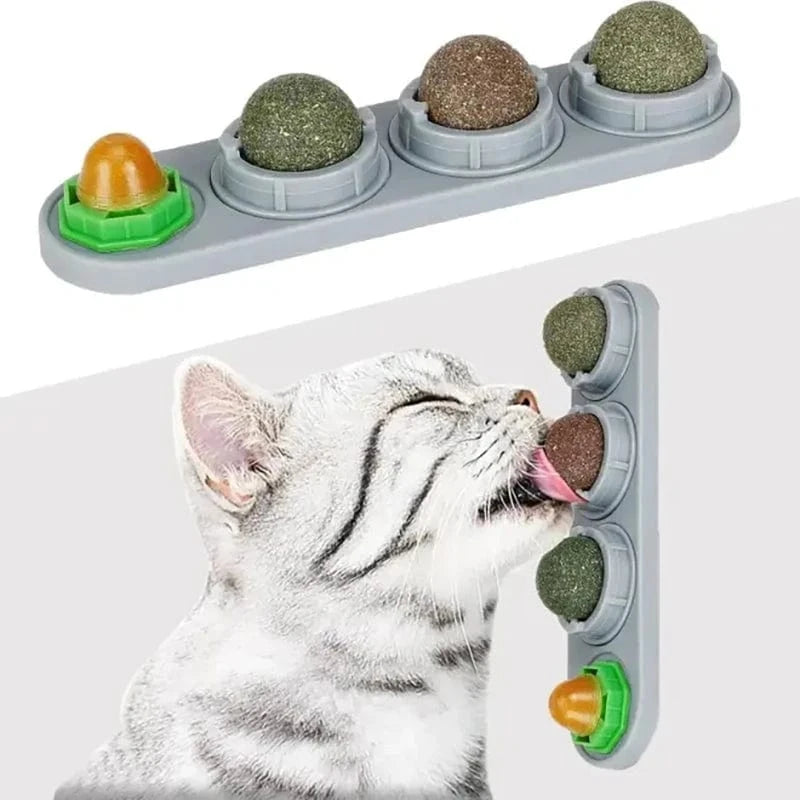 Four Catnip Ball Wall Toys