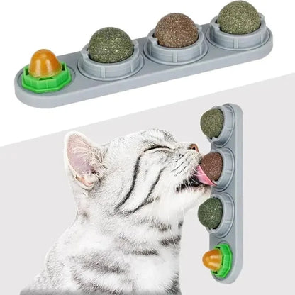 Four Catnip Ball Wall Toys