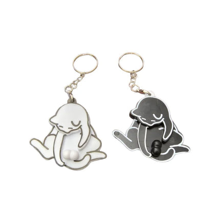 Cute Pull Play Cat Keychain