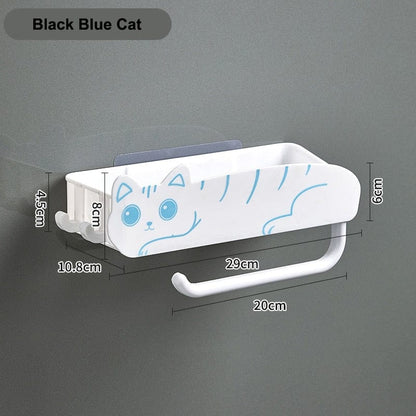 Cat-themed bathroom shelf