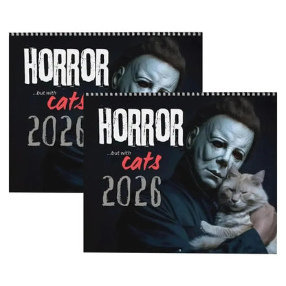 Hangable Scary Horror Cat Themed 2026 Calendar
