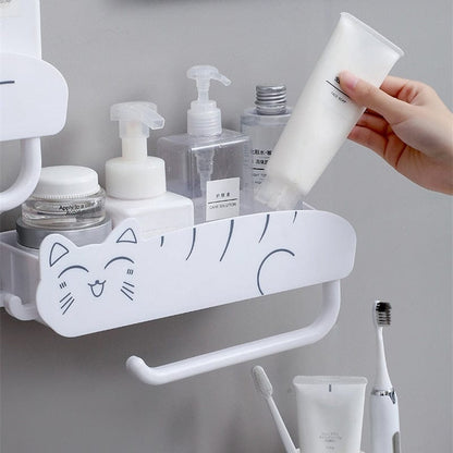 Cat-themed bathroom storage