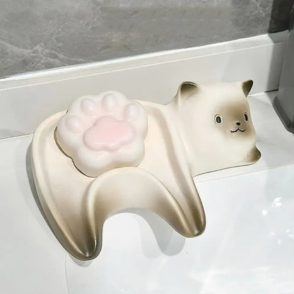 Creative Ceramic Cat Soap Box