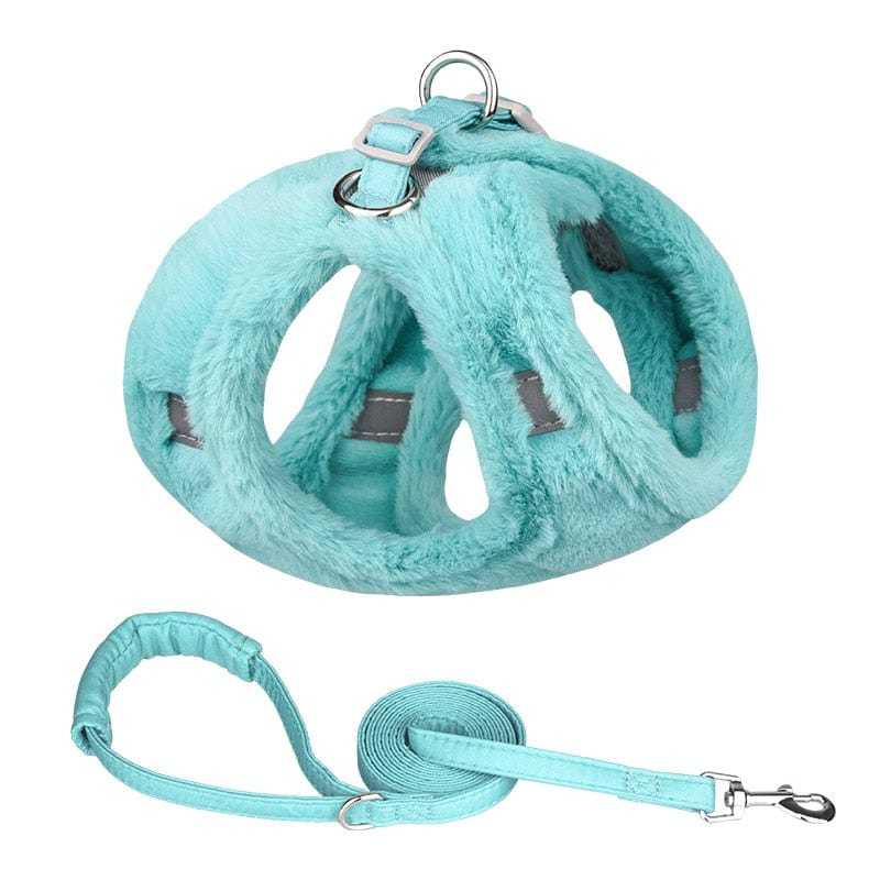 Luxe cat leash and harness ensembles
