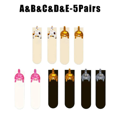 Funny Cat Socks with Fuzzy Balls