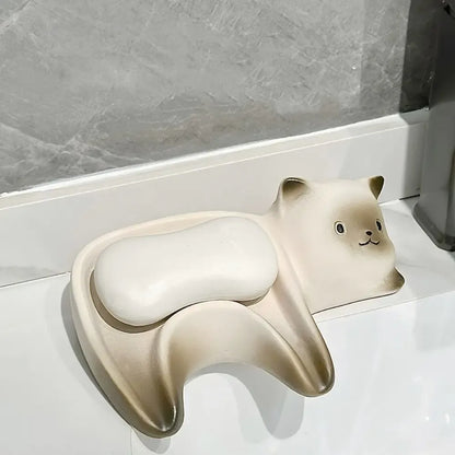Creative Ceramic Cat Soap Box