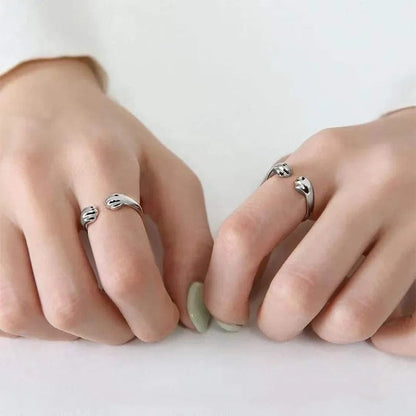 Silver Cat Claw Open Band Ring