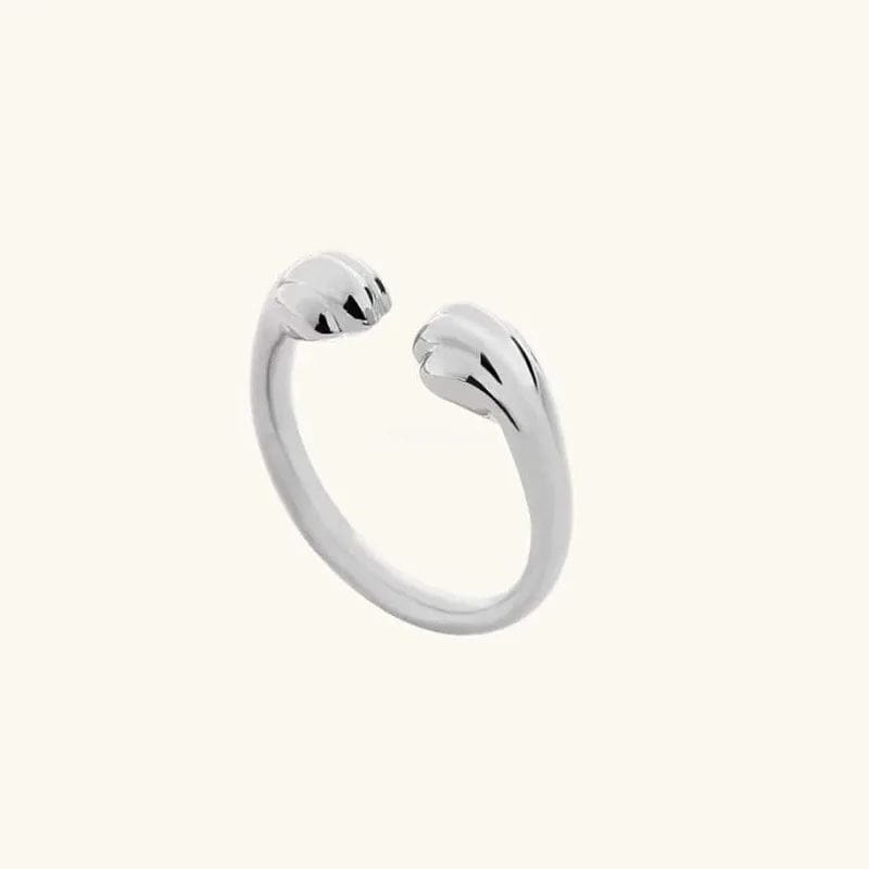 Silver Cat Paw Adjustable Ring