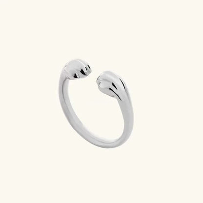Silver Cat Paw Adjustable Ring
