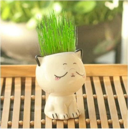 Sleeping Cat Ceramic Mini Planter