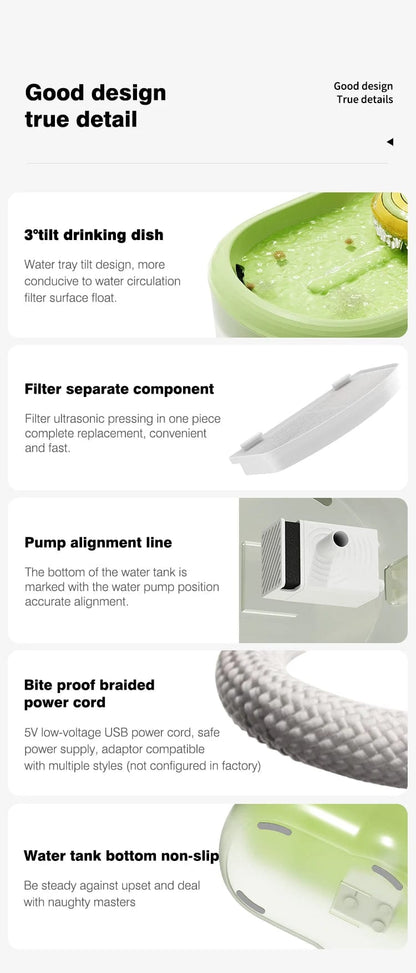 Smart Pet Water Dispenser Structure and Components Overview