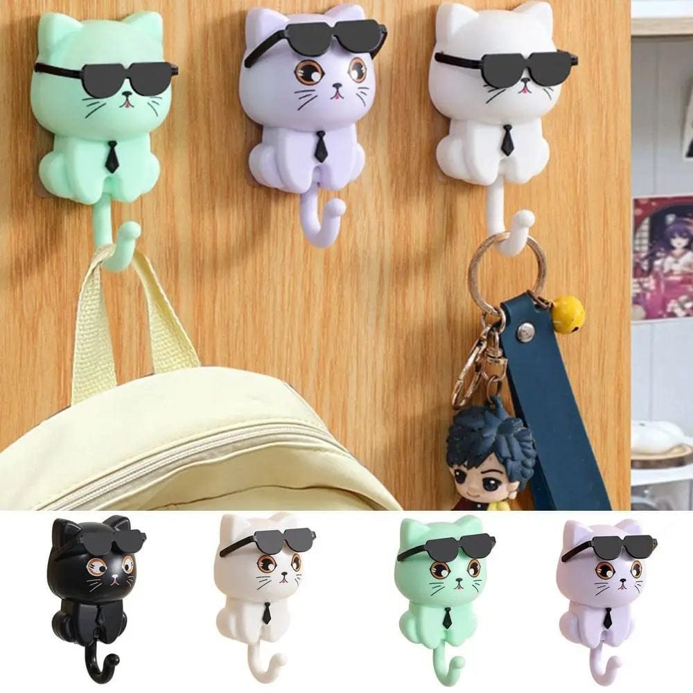 Wall Hanging Funny Cat Hooks | Cute Waterproof Cartoon Wall Hook ...