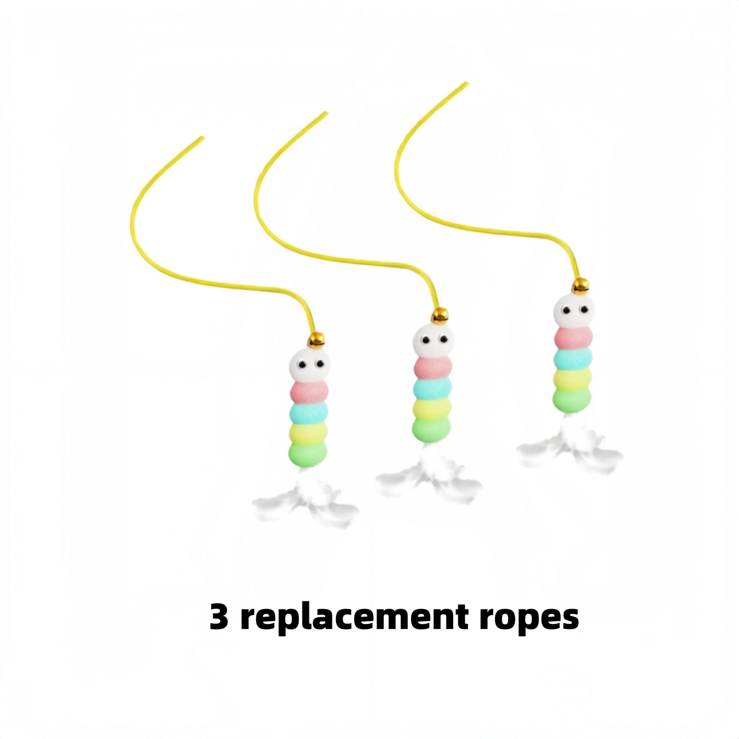 Three colorful replacement ropes on a white background with text indicating '3 replacement ropes'.