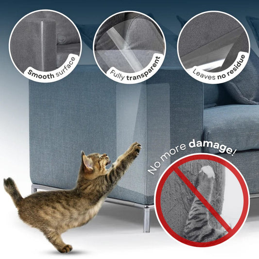 Transparent anti-scratch tape for cat furniture protection