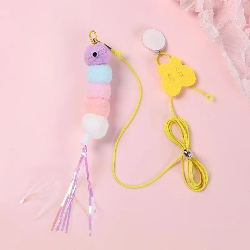 USB rechargeable cat teaser rope toy with DIY accessories