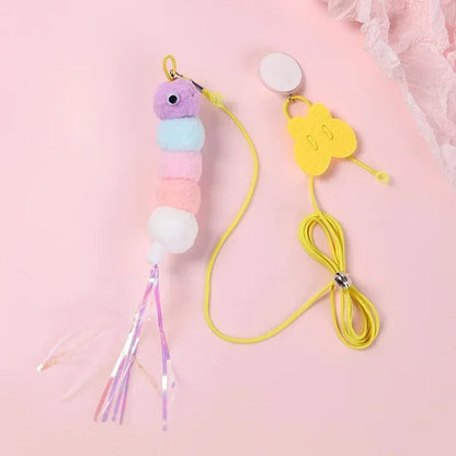 USB rechargeable cat teaser rope toy with DIY accessories