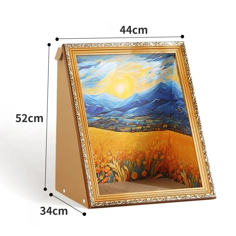 
Unique oil painting posters on cat scratch boards

