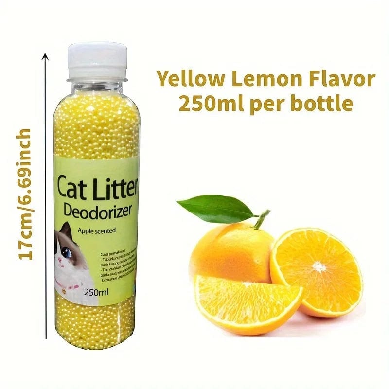 Yellow Lemon Cat Litter Deodorant Beads – Citrus Odor Neutralizer