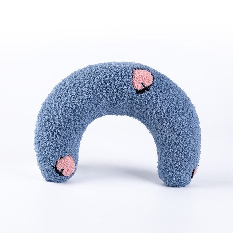 blue and pink design cat neck pillow