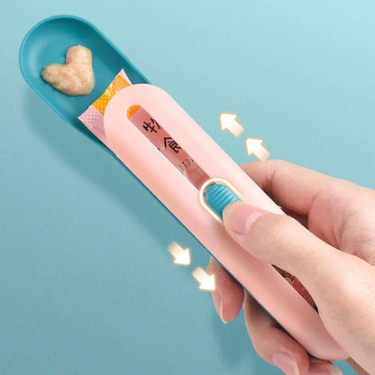 easy-to-use cat treat squeezer spoon for messy feeding