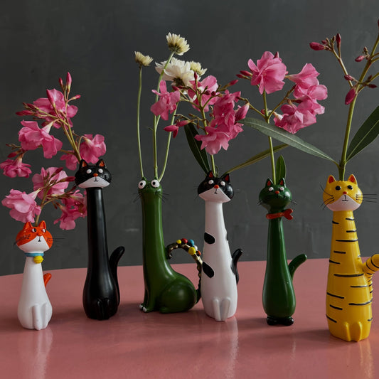 Long Necked Cat Flower Vases