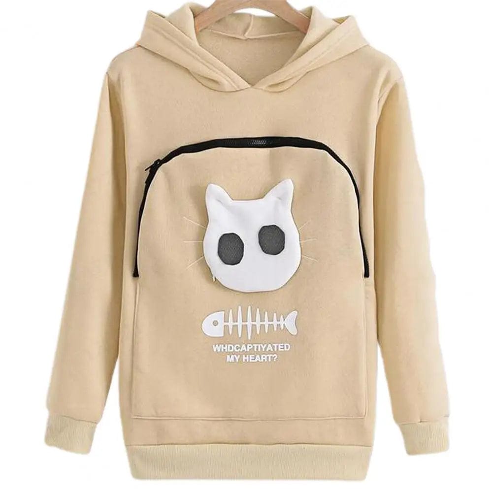 kangaroo pocket hoodie for carrying cats


