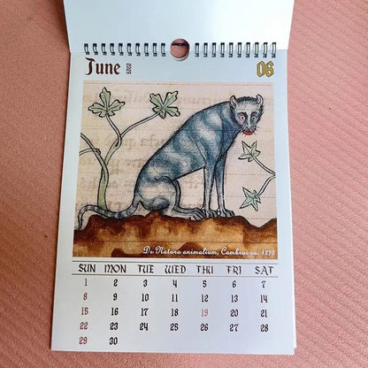 medieval-themed cat calendar 2025 with humorous designs