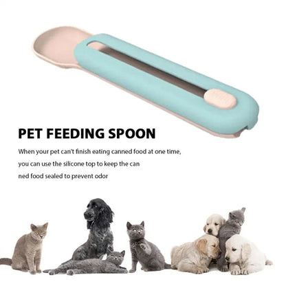 multipurpose cat treat dispenser and feeding spoon

