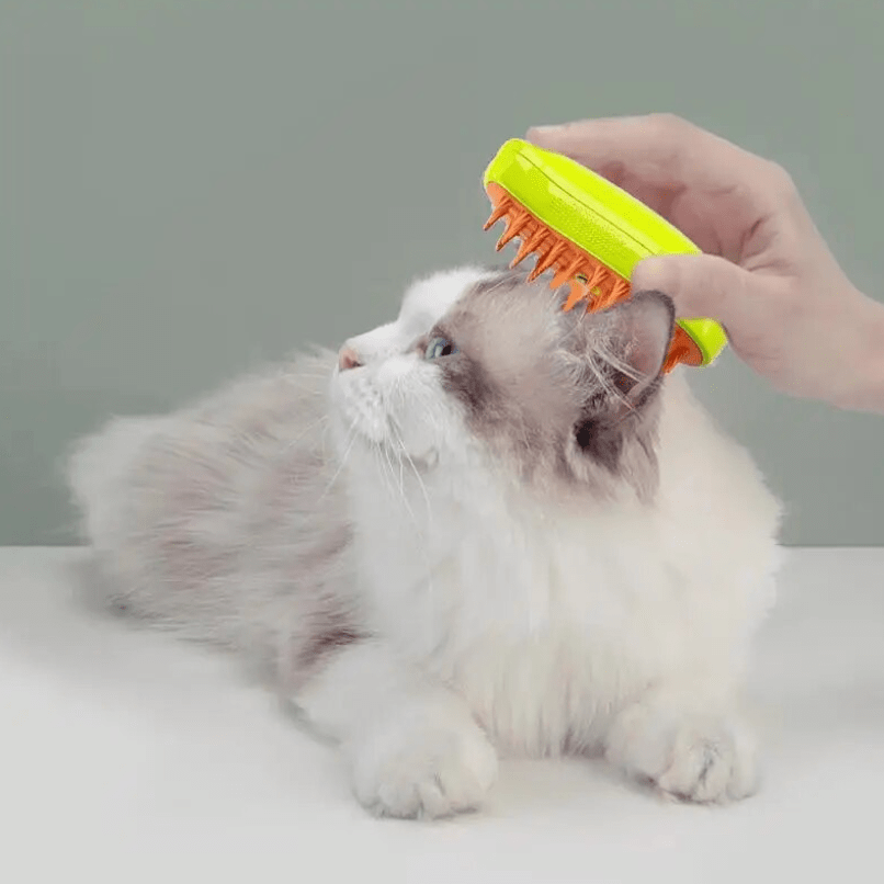steamy electric cat grooming brush for sensitive skin

