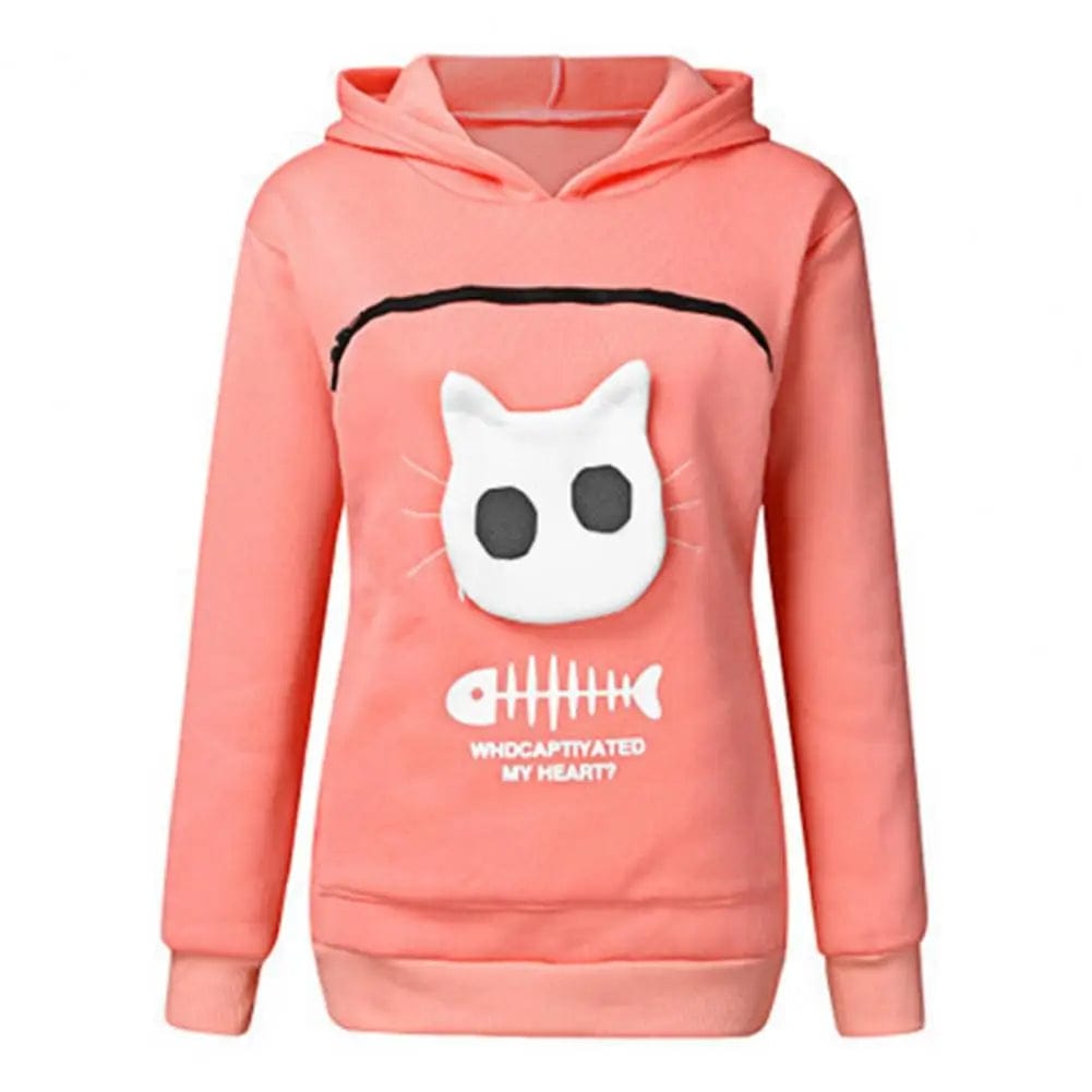 warm pullover with kangaroo pocket for cats

