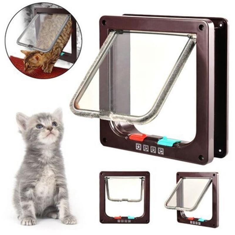 4 way locking cat door, cat door without cutting door