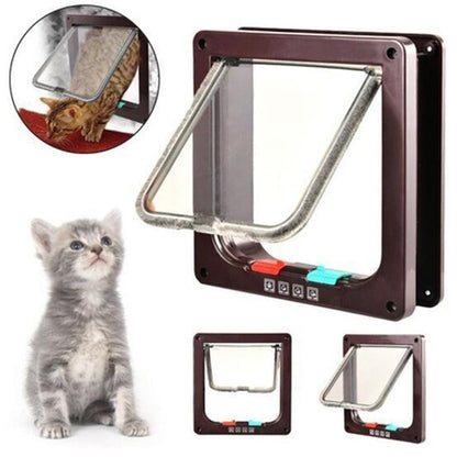 4 way locking cat door, cat door without cutting door