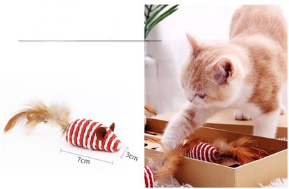 7pcs Simulation Mouse Cat Toy Cat Stick Set Cat Scratch Bite Resistance Interactive Mouse Toy Cat