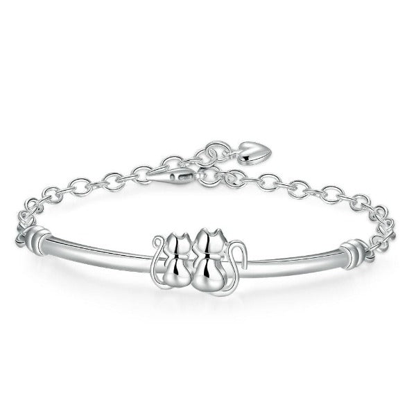 925 Sterling Silver Cat Paw Bracelet – Front Product View