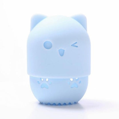 Cute Hollow Cat Silicone Makeup Sponge beauty blender silicon case