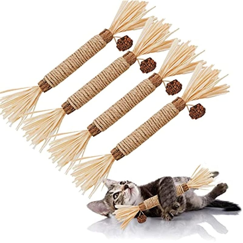 All-natural cat teething toy Cat Toys Silvervine Chew Stick,Kitten Treat Catnip Toy Kitty Natural Stuff with Catnip for Cleaning Teeth Indoor Dental