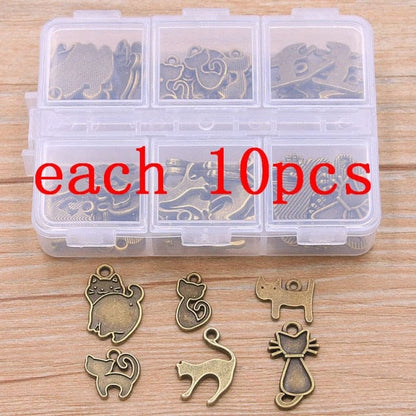 Antique Bronze Cat Charms – 10 Pieces Each Design