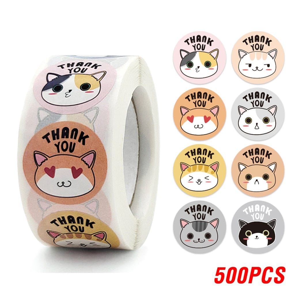 Kawaii Cat Thank You Stickers thank you images with cats