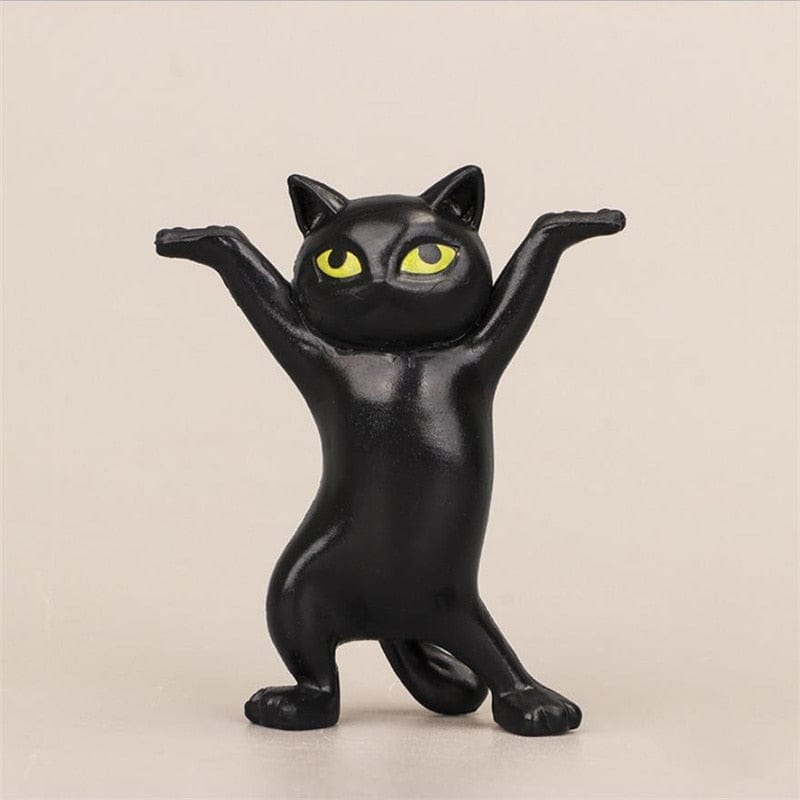 Black Dancing Cat Figurine – Fun Standing Design