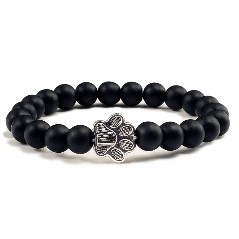 Black Energy Stone Paw Bracelet – Hidden Safety Clasp