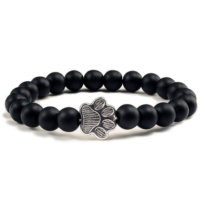 Black Energy Stone Paw Bracelet – Hidden Safety Clasp