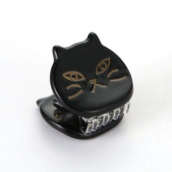 Black Mini Cat Claw Hair Clip Glossy Acrylic Finish