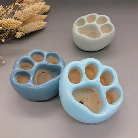 Blue Cat Paw Cement Flower Pot – Minimal Succulent Planter