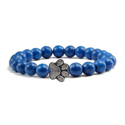 Blue Stone Paw Bracelet – Fashion Unisex Beaded Bracelet