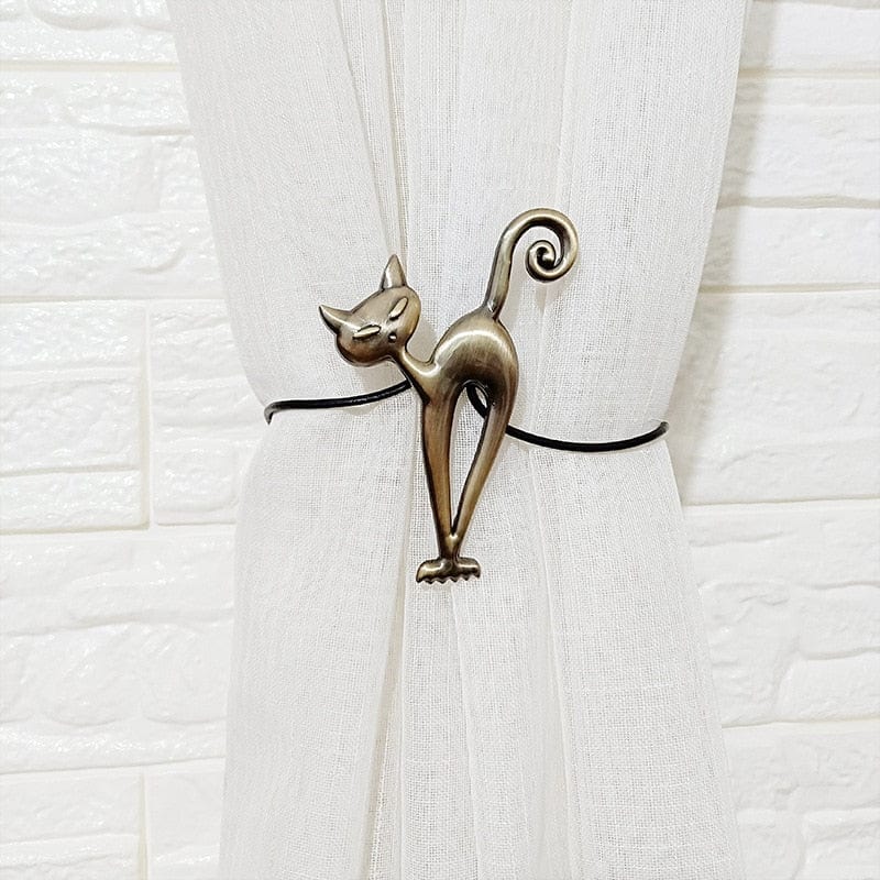 Bronze Magnetic Cat Curtain Holder Buckle