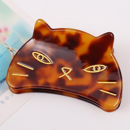 Brown Tortoiseshell Cat Claw Hair Clip Stylish Design
