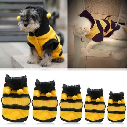 Bumble Bee Pet Costume, bumble bee dog costume bumble bee costume Bee Pet Puppy Coat Apparel Outfit Fleece Clothes Dog Cat Hoodie Fancy Costume Dog Clothes for Small Dogs