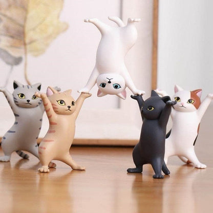 Cat Dancing Figurines Set – Cute Desktop Display Scene